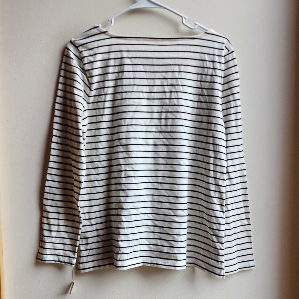 NWT Talbots Holly Striped Scoop Neck Jersey Size Petite Medium - Picture 16 of 16